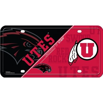 Utah Utes Metal License Plate 