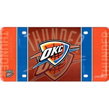 Oklahoma City Thunder Orange Metal License Plate