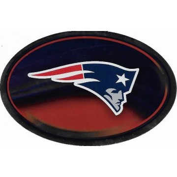 New England Patriots Chrome Die Cut Oval Decal