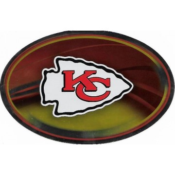 Kansas City Chiefs Chrome Die Cut Oval Decal