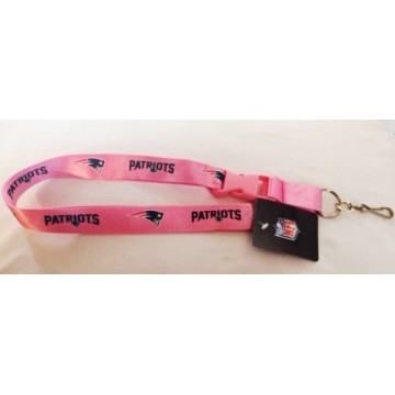 New England Patriots Pink Lanyard With Safety Fastener
