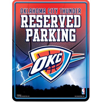 Oklahoma City Thunder Metal Parking Sign 