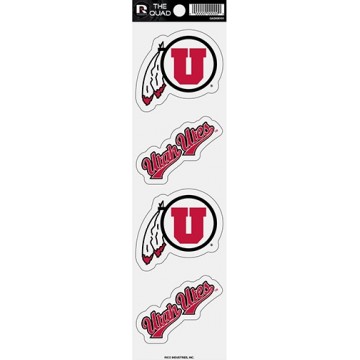 Utah Utes Quad Decal Set