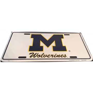 Michigan Wolverines Metal License Plate 