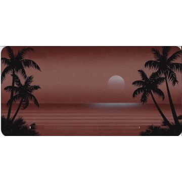 Sand Colored Beach Scene License Plate 