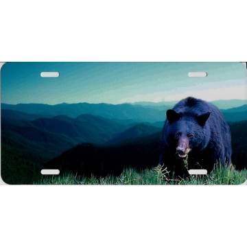 Offset Bear Mountain Scene License Plate