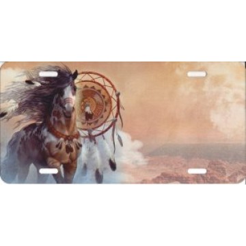 Offset Horse With Dream Catcher License Plate