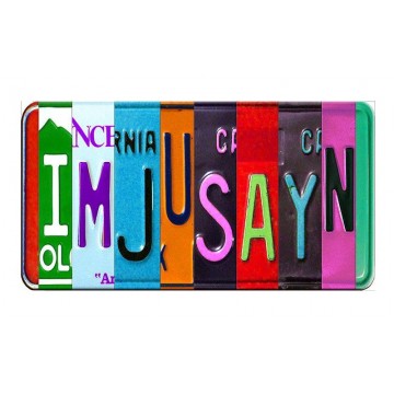 I'M JUSAYN Cut Style Metal Art License Plate
