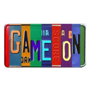GAME ON Cut Style Metal Art License Plate