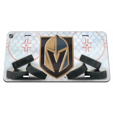 Vegas Golden Knights Crystal Mirror Laser License Plate