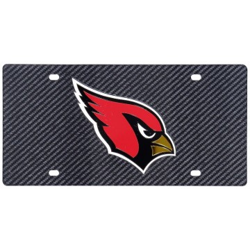 Arizona Cardinals Carbon Fiber Design Laser License Plate