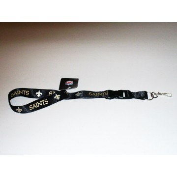 New Orleans Saints Black Lanyard With Safety Fastener