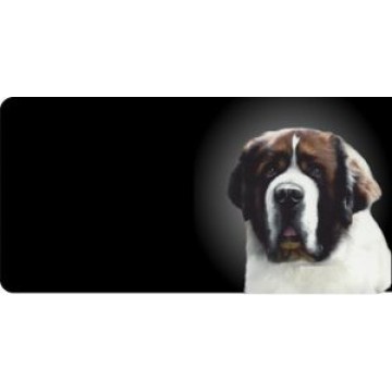St. Bernard Dog Photo License Plate 