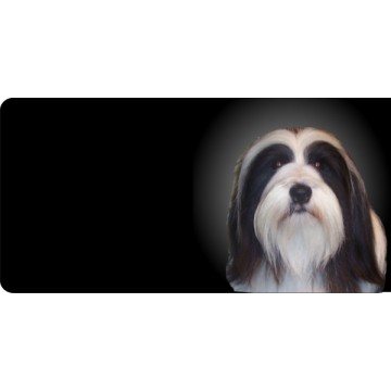 Offset Tibetan Terrier Dog Photo License Plate 