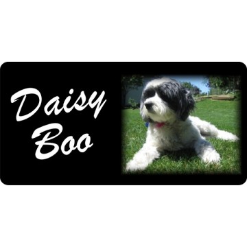 Personalized Tibetan Terrier Photo License Plate 