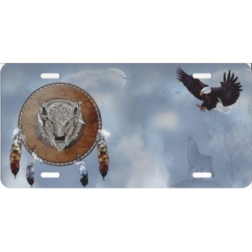 Offset Eagle And Bison License Plate 