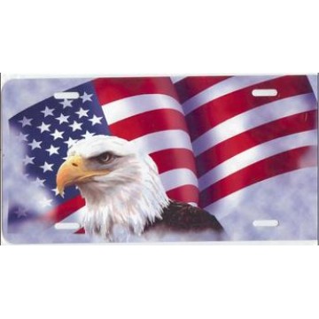 Patriotic Eagle American Flag License Plate 
