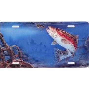 Rainbow Trout Fish License Plate 