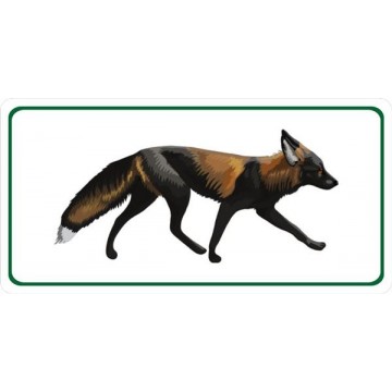 Silver Fox Photo License Plate 