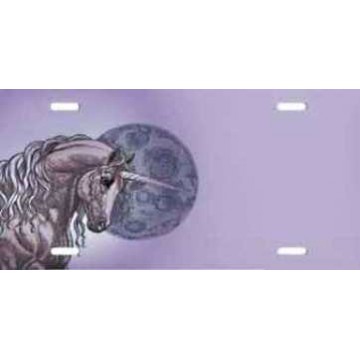 Unicorn Offset on Purple Airbrush License Plate 